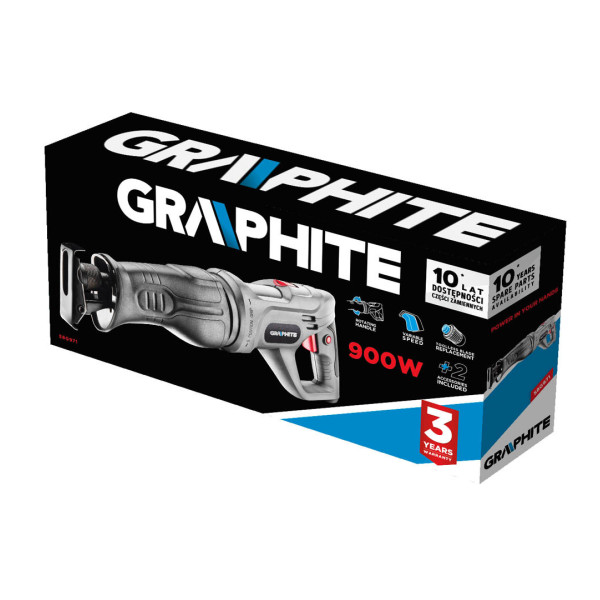 Шабельна пила GRAPHITE 900 Вт (арт. 58G971) для дерева, металу та пластику, професійна