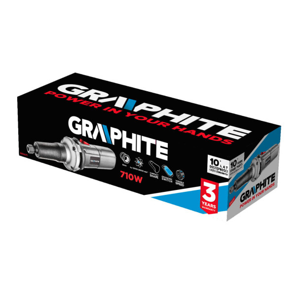 Професійна пряма шліфувальна машина GRAPHITE 59G071, 710 Вт, 25 мм, шліфування та полірування