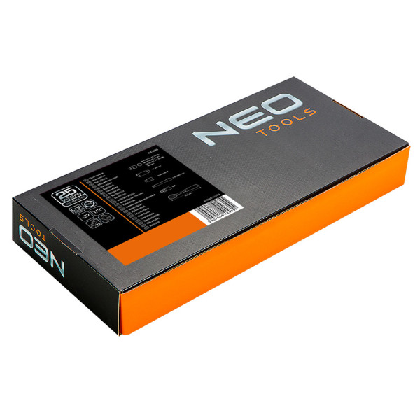 Набір торцевих ключів 1/2" NEO 84-238, 27 предметів, тріскачка, подовжувачі, свічкові головки