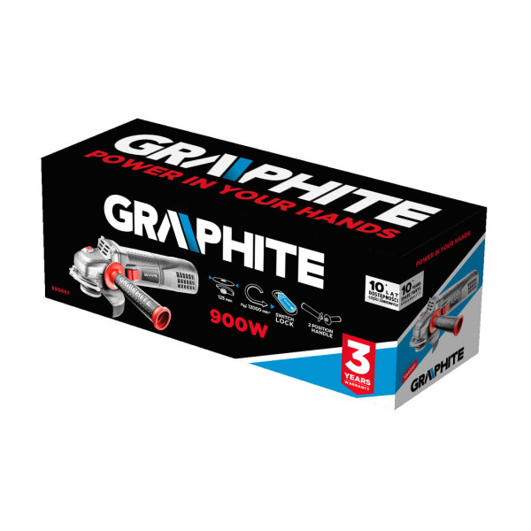 Кутова шліфувальна машина GRAPHITE 59G010 900 Вт, діаметр диска 125 мм