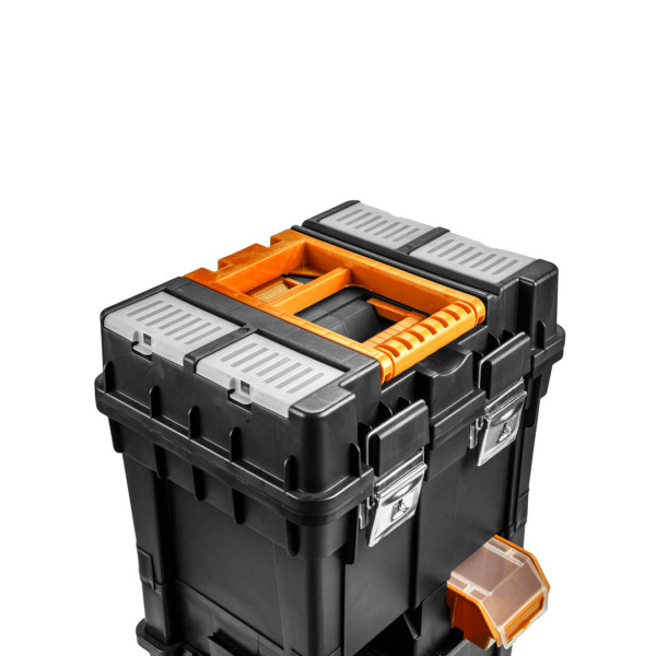 Ящик для інструментів на колесах NEO Tools 84-115, 3 модулі, 4 органайзери, 40x40x70,5 см