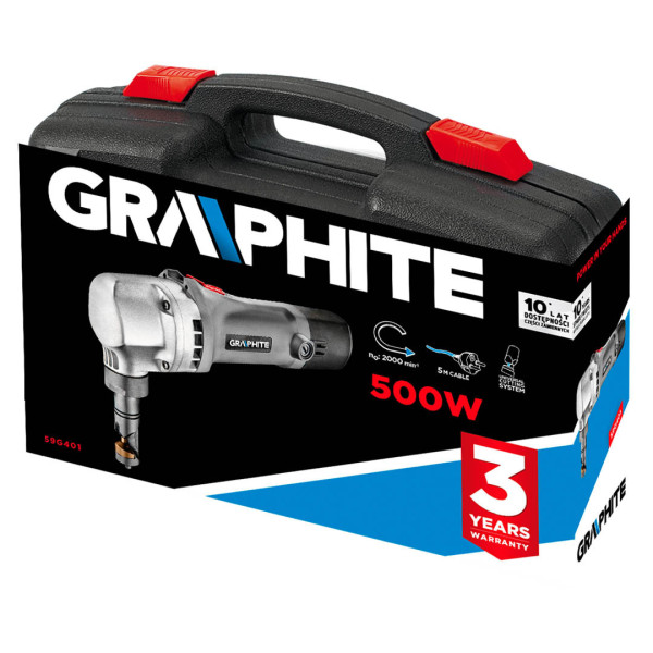 Ножиці по металу GRAPHITE 59G401, потужність 500 Вт, різка до 1,6 мм