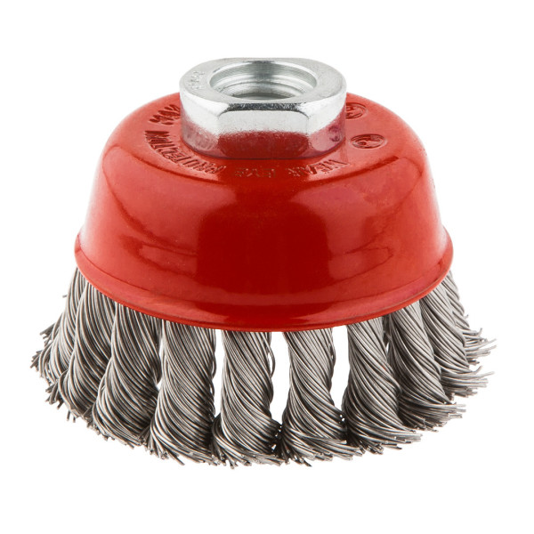 Щітка дротяна чашкова 80 мм x М14, INOX