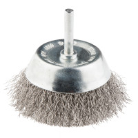 Щітка дротяна чашкова 75 мм, INOX, хвостовик