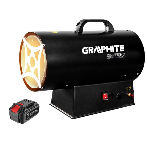 Газовий обігрівач Graphite 58GE101 30 кВт з п’єзорозпалом і захистом від перегріву