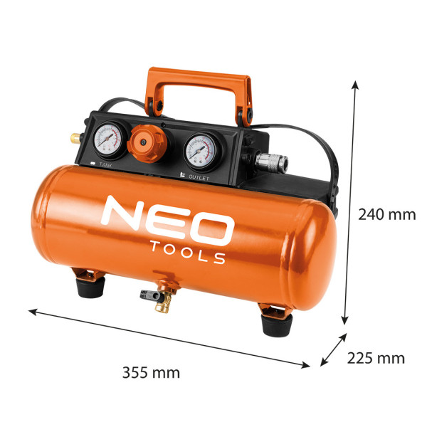 Акумуляторний компресор NEO Tools Energy+ 18 В 04-620, безмасляний, 3,8 л (без Акб та зарядного)