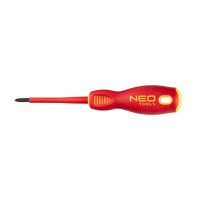 Викрутка діелектрична NEO Tools 04-219 SL/PZ1 x 80 мм, до 1000 В, сталь S2, VDE