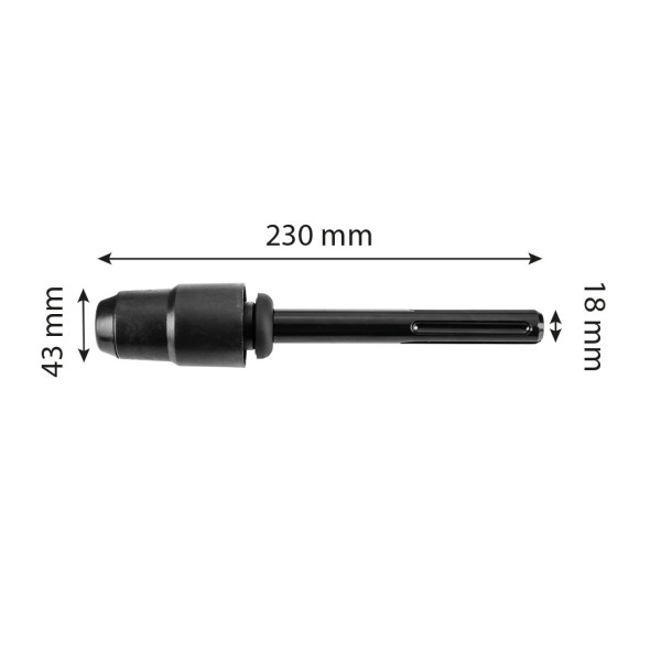 Адаптер GRAPHITE 56H559 SDS Max на SDS Plus, 18x220 мм, інструментальна сталь