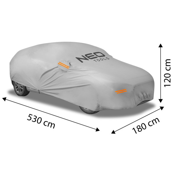 Автомобільний чохол XL NEO TOOLS 10-475, двошаровий PEVA+бавовна, водонепроникний, 530x180x120 см