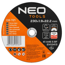 Відрізні диски NEO TOOLS 08-721 230x1,9x22,2 мм, 25 шт, для металу та INOX