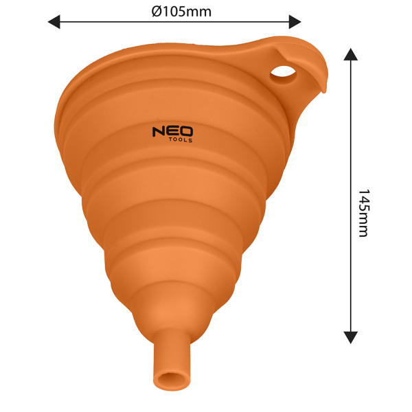 Гнучка силіконова складна воронка NEO TOOLS 10-809, 10,5х14,5 см, для технічних рідин