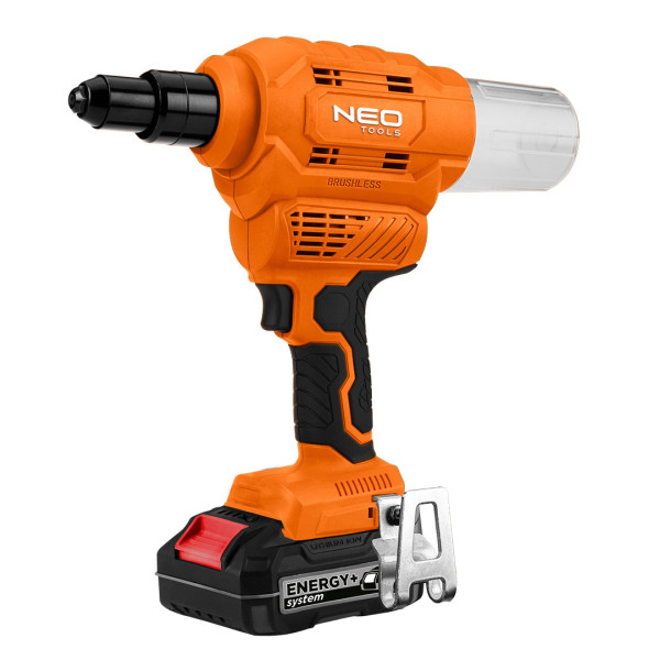 Акумуляторний заклепувальний пістолет NEO Tools Energy+ 18 В, 04-617 — для заклепок 2,4-6,4 мм