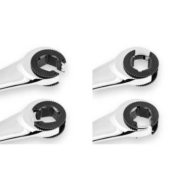 Ключ рожковий з тріскачкою 19 мм NEO TOOLS 09-266 CrV, 72 зубці, хромований