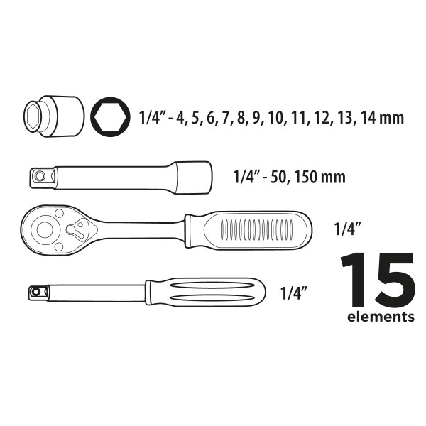 Набір інструментів Top tools 38D525 15 шт.
