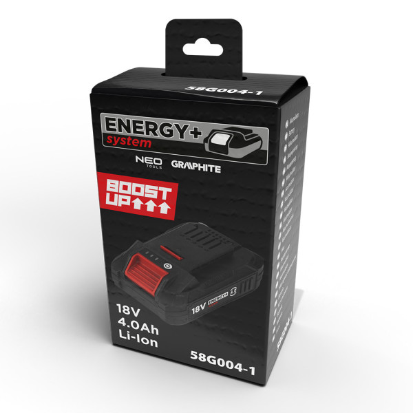 Акумуляторна батарея GRAPHITE Energy+ 58G004-1, 18В, 4 Ач