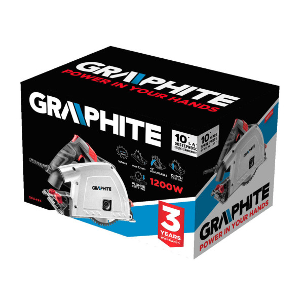 Погружна пила GRAPHITE 1200 Вт (58G712) з системою регулювання глибини для професіоналів