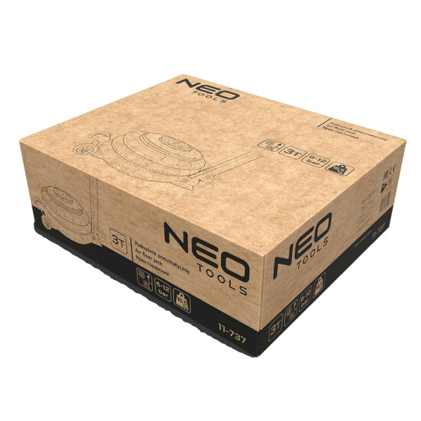 Домкрат пневматичний 3 т NEO TOOLS 11-737, висота підйому 145–420 мм