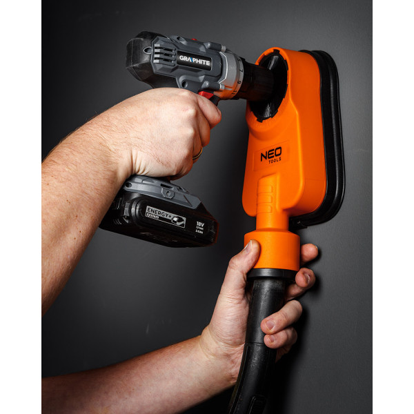 Пилозбірник NEO TOOLS 04-740, універсальний адаптер для дриля, 70 мм, для збору пилу