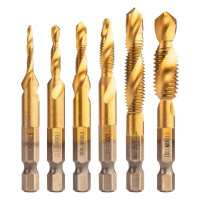 Набір свердел NEO TOOLS 08-959 (6 шт.) - різьборізні M3-M10 з покриттям TiN, 1/4" Hex