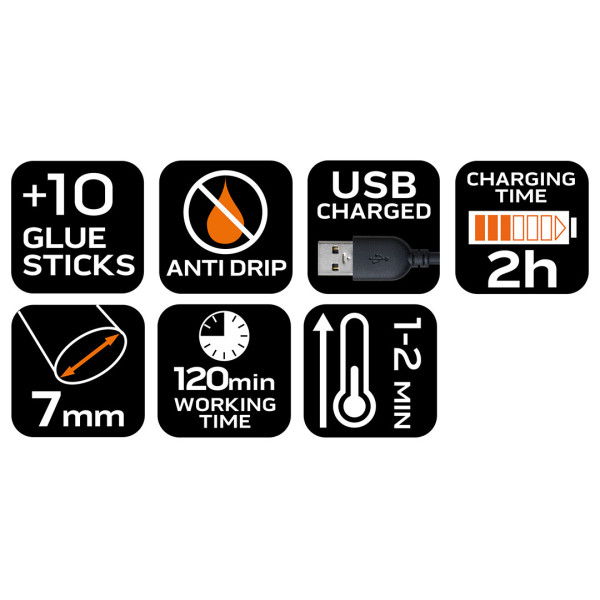 Ручка для гарячого клею акумуляторна NEO TOOLS 17-085, USB, 2000 мАг