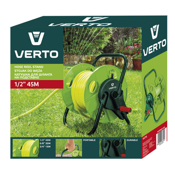 Катушка Verto 15G790, підходить для шлангів діаметром 1/2", 5/8", 3/4".