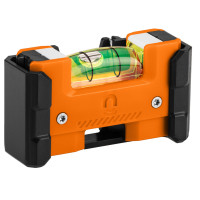 Кішеньковий спиртовий рівень NEO TOOLS 71-220 з затиском та магнітом, V-профіль