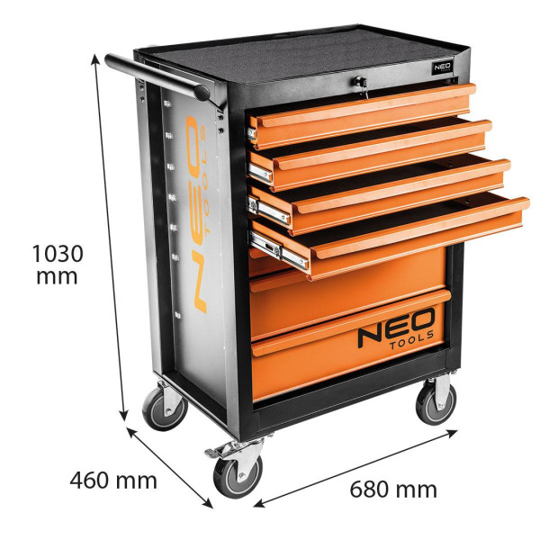 Інструментальна шафа NEO TOOLS 84-222-12, 7 шухляд, 176 інструментів