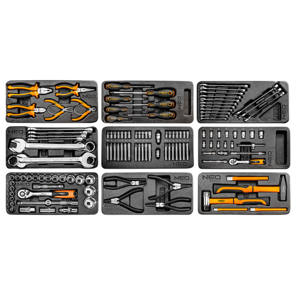 Шафа для інструментів NEO TOOLS 7 шухляд + 129 інструментів, артикул 84-222-9