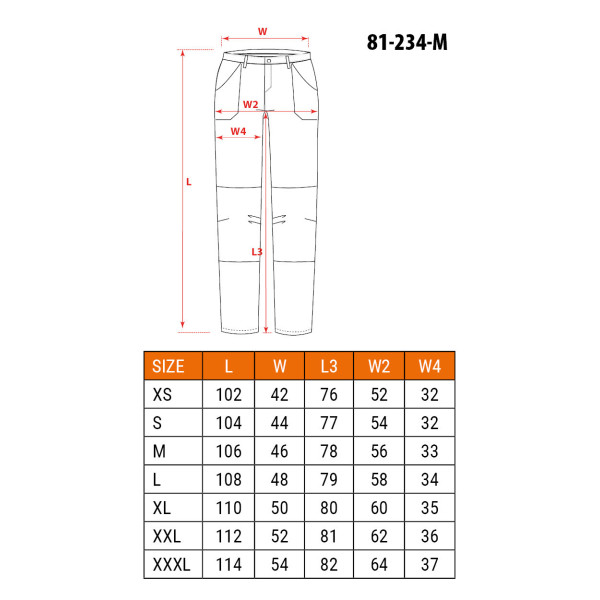 Робочі штани NEO TOOLS 81-234, бавовняні, посилення Cordura, вентиляція, світловідбивачі 3M, сертифікація CE L