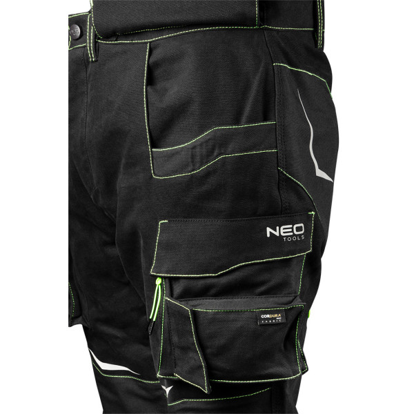 Робочі штани NEO TOOLS 81-234, бавовняні, посилення Cordura, вентиляція, світловідбивачі 3M, сертифікація CE XL