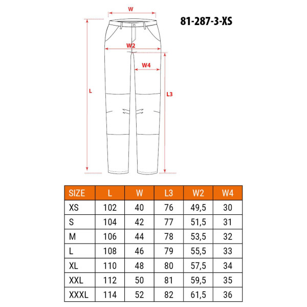 Робочі штани Mix&Match Canvas NEO TOOLS 81-287-3, сірі, кишені для інструментів XL