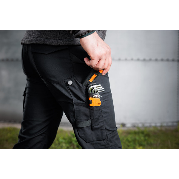 Робочі штани Mix&Match Canvas NEO TOOLS 81-287-2, чорні, кишені для інструментів L