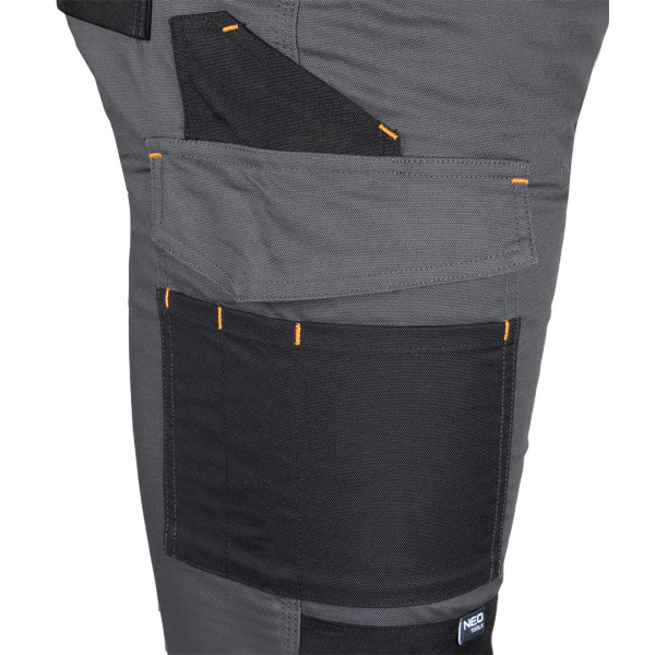 Робочі штани NEO TOOLS 81-350-2 Mix&Match Canvas, посилення Cordura, сіро-чорні