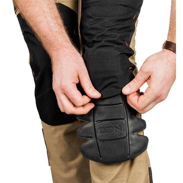 Робочі штани NEO TOOLS 81-350-3 Mix&Match Canvas Cordura, бежеві/чорні, посилені S