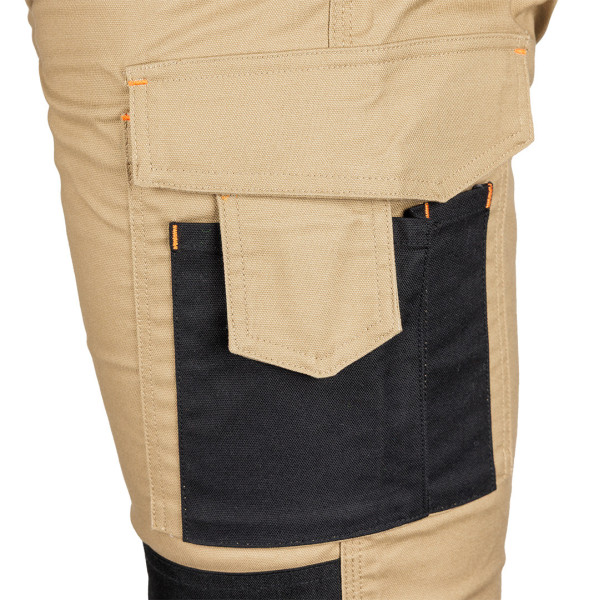 Робочі штани NEO TOOLS 81-350-3 Mix&Match Canvas Cordura, бежеві/чорні, посилені XL