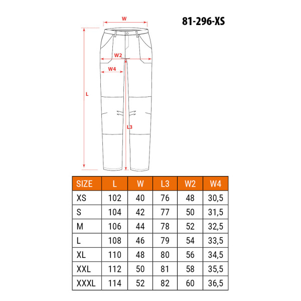 Брюки робочі NEO TOOLS 81-296-1 Mix&Match, еластичні з посиленням Cordura та кишенями