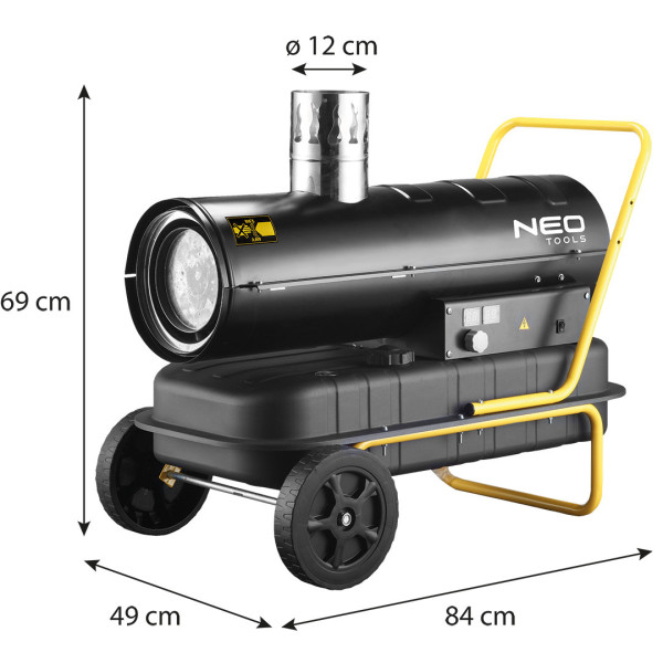 Масляний обігрівач з витяжкою NEO TOOLS 90-086, 20 кВт, бак 38 л, 600 м?/год