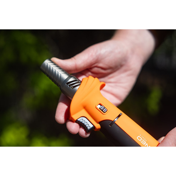 Газова мікрогорілка NEO TOOLS 19-908 з пьєзорозпалом, 360° обертання, контроль полум’я