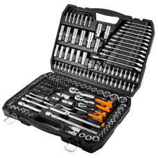 Набір ключів NEO 216 елементів 1/2", 3/8", 1/4" з тріскачками та бітами, арт. 10-216