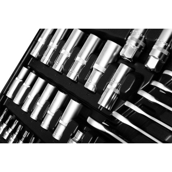 Набір ключів NEO 216 елементів 1/2", 3/8", 1/4" з тріскачками та бітами, арт. 10-216