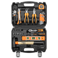 Набір інструментів NEO Tools 10-200, 60 елементів, CrV сталь, тріскачка 1/4", кейс, гарантія 25 років