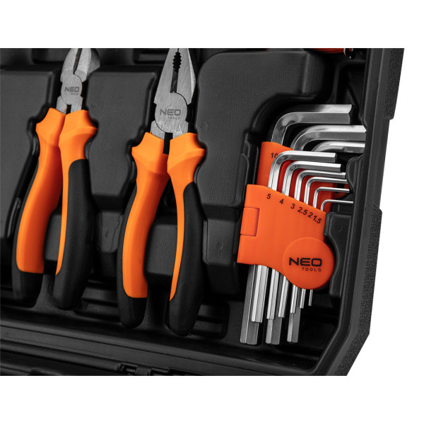 Набір інструментів NEO Tools 10-200, 60 елементів, CrV сталь, тріскачка 1/4", кейс, гарантія 25 років