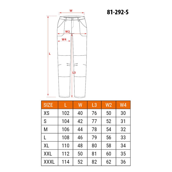 Штани робочі NEO Tools 81-292 OUTDOOR, 4-way stretch, гірчично-сірі, поліестер, вентиляція, кишені на змійці M