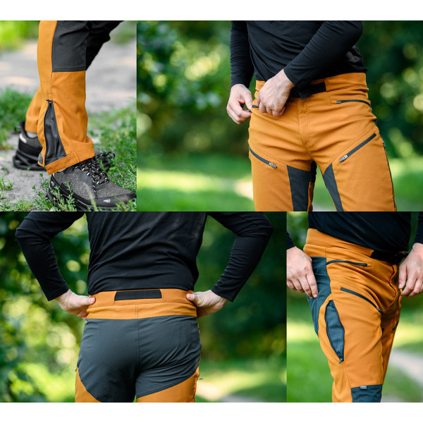 Штани робочі NEO Tools 81-292 OUTDOOR, 4-way stretch, гірчично-сірі, поліестер, вентиляція, кишені на змійці L
