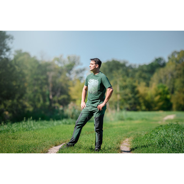 Штани робочі NEO Tools 81-293 OUTDOOR, 4-way stretch, зелено-сірі, нейлон спандекс, кишені на змійці, вентиляція M
