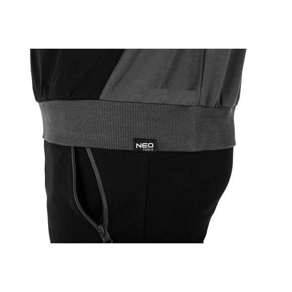 Толстовка NEO TOOLS 81-651 COMFORT чоловіча, трикотажна, сіро-чорна, 320 г/м2 XXXL