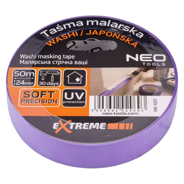 Малярна стрічка Washi Neo Tools 56-120 24 мм х 50 м