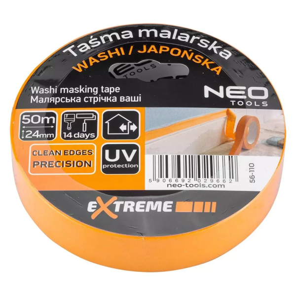 Малярна стрічка Neo Tools Washi 56-110 24 мм х 50 м